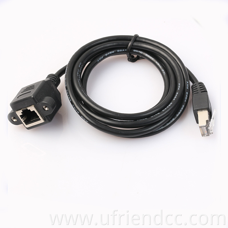 CUSTOM Male to Female RJ45 Screw Locking Cat6 Ethernet Extension Cable
